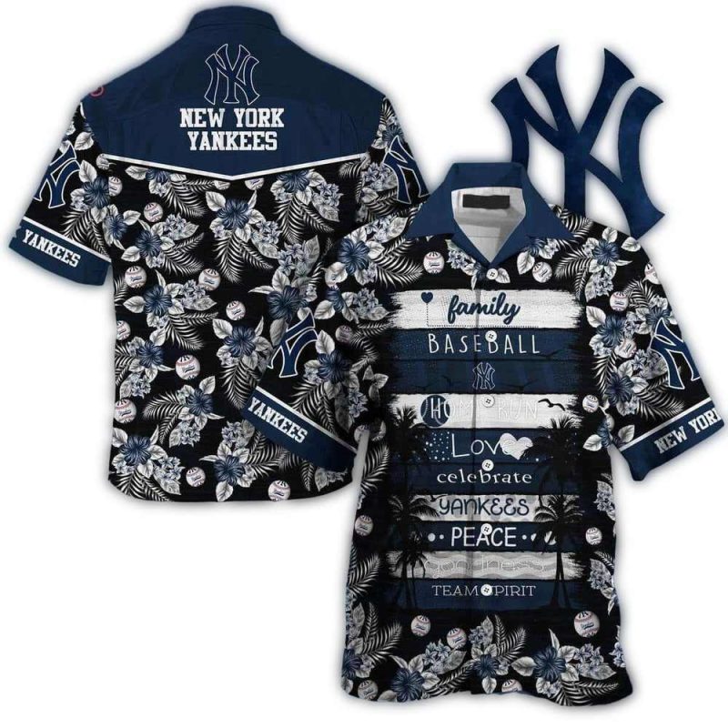 new york yankees moonlight palm hawaiian shirt