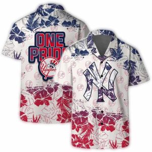 New York Yankees Floral Hawaiian Shirt - One Pride Collection