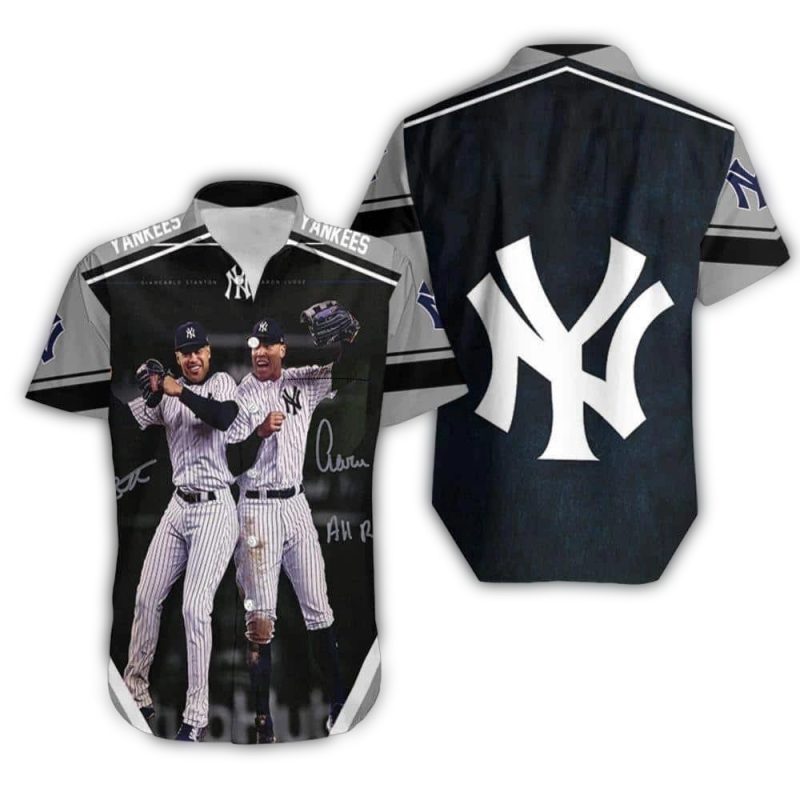 new york yankees power duo hawaiian shirt