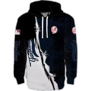 New York Yankees Ripped Pattern All-Over Print Hoodie