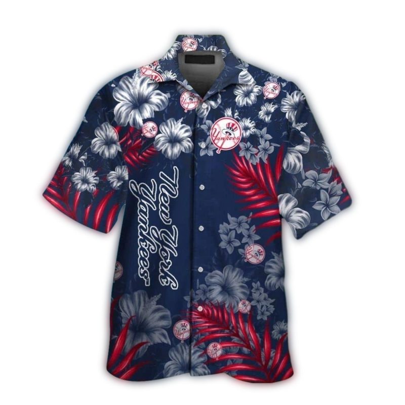 new york yankees short sleeve button up tropical hawaiian shirt ver010 6594 qbgmc