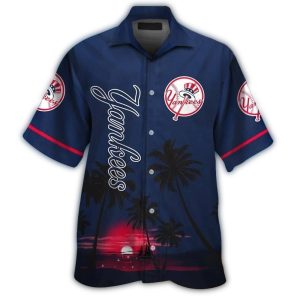 New York Yankees Tropical Hawaiian Shirt - Dawn Coconut Design
