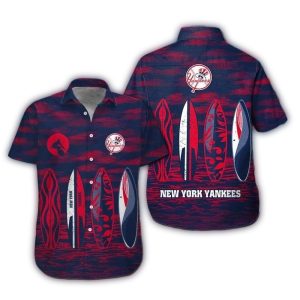 New York Yankees Beach Hawaiian Shirt - Perfect For Surf Lovers