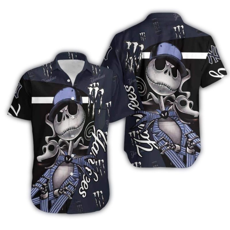 new york yankees skeleton groove hawaiian shirt