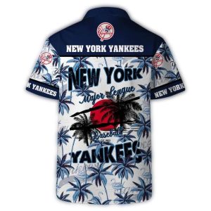 New York Yankees Coconut Tree Pattern Hawaiian Shirt For Fans