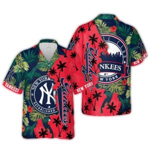 New York Yankees Tropical Print Hawaiian Shirt For Summer Style