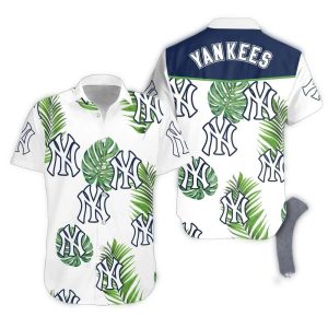 New York Yankees Tropical Breeze White Hawaiian Shirt For Summer Style