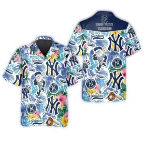 Vintage New York Yankees Tropical Fun Hawaiian Shirt For Casual Style