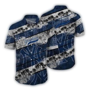 New York Yankees Tropical Stripes Hawaiian Shirt For Summer Style