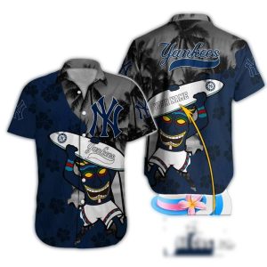 Personalized New York Yankees Tiki Surf Hawaiian Shirt For Men