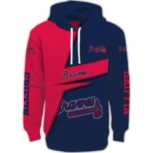 Atlanta Braves Abstract Pattern All-Over Print Hoodie For Fans
