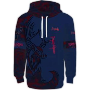 Custom Atlanta Braves Deer Silhouette All-Over Print Hoodie