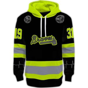 Custom Atlanta Braves Safety Motif All-Over Print Hoodie