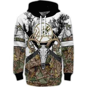 Custom New York Yankees Forest Silhouette All-Over Print Hoodie