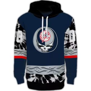 Custom New York Yankees Grateful Vibes All-Over Print Hoodie