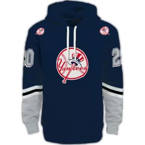 Personalized New York Yankees Striped All-Over Print Hoodie