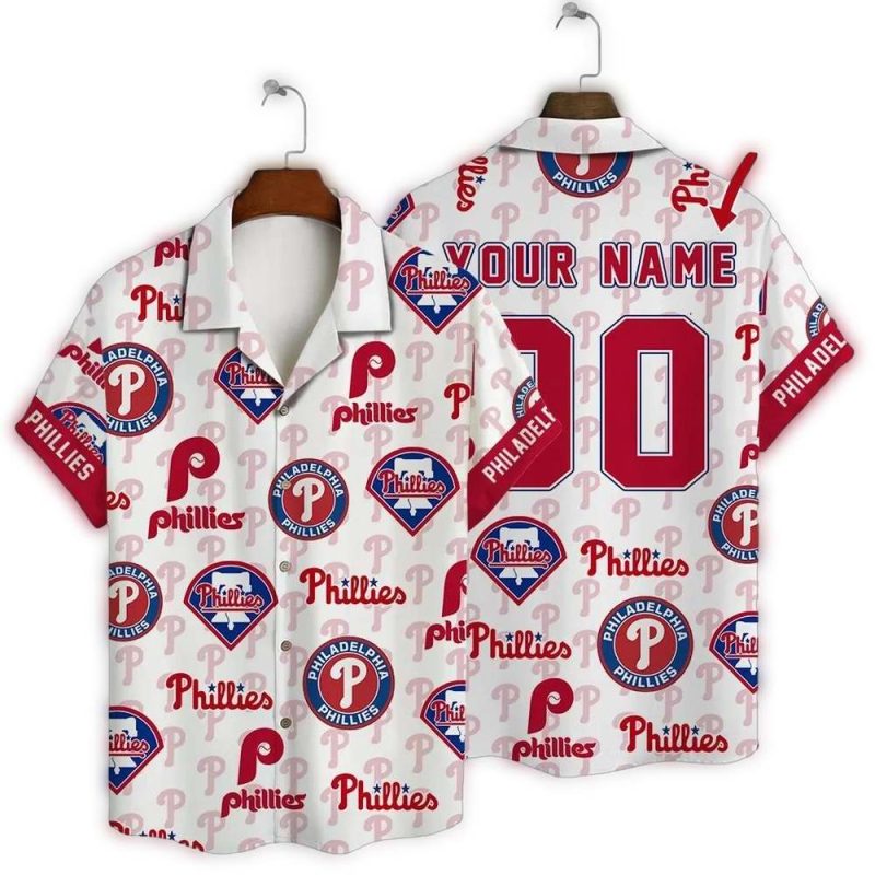 Custom Philadelphia Phillies Logo Hawaiian Shirt for Fans - Image 3