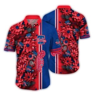 Philadelphia Phillies Floral Burst Hawaiian Shirt for Summer Style