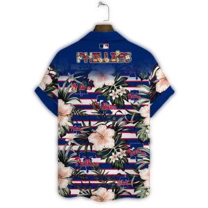 Philadelphia Phillies Floral Stripes Hawaiian Shirt for Fans