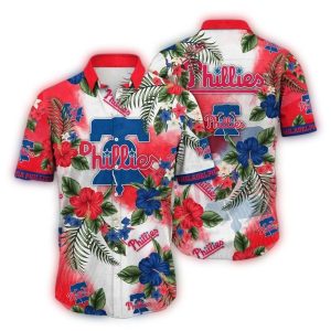 Philadelphia Phillies Hibiscus Print Hawaiian Shirt for Fans
