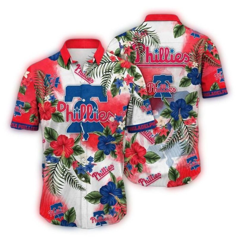 Philadelphia Phillies Hibiscus Print Hawaiian Shirt for Fans