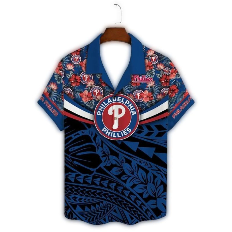 Personalized Philadelphia Phillies Floral Hawaiian Shirt for Fans - Image 2