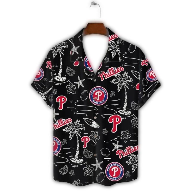 Philadelphia Phillies Hawaiian Shirt - Island Nights Tropical Design - Image 2