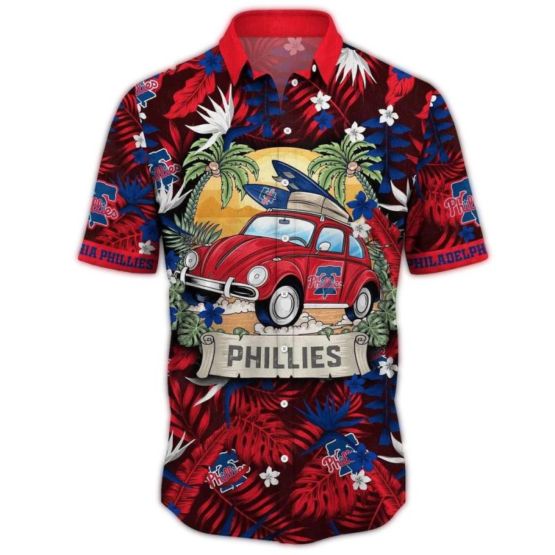 Philadelphia Phillies Tropical Hawaiian Shirt for Summer Camping Fun - Image 3