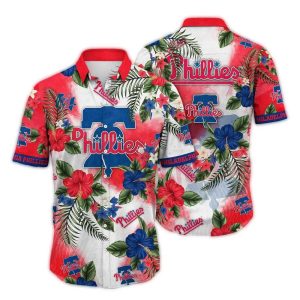 Philadelphia Phillies Floral Pattern Hawaiian Shirt for Men & Women