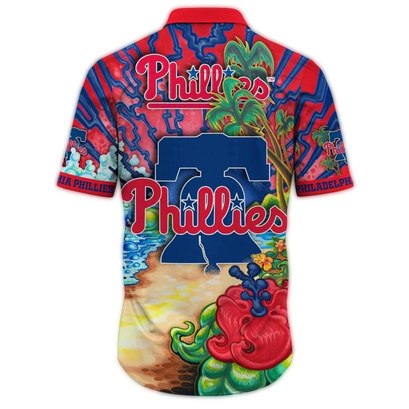 Philadelphia Phillies Coconut Art Hawaiian Shirt for Baseball Fans - Image 2