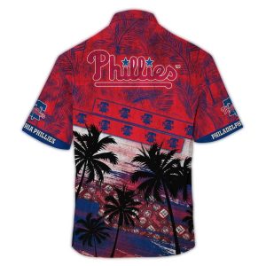 Philadelphia Phillies Hawaiian Shirt with Palm Tree Pattern for Fans