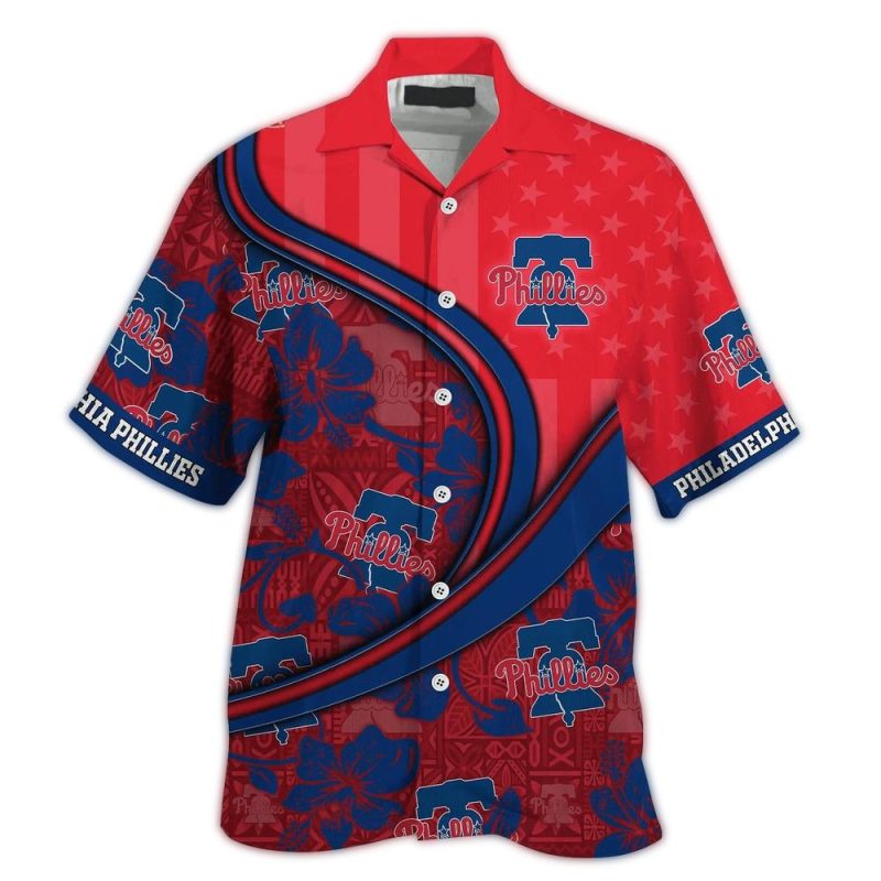 Personalized Floral Vintage Hawaiian Shirt for Philadelphia Phillies Fans - Image 2
