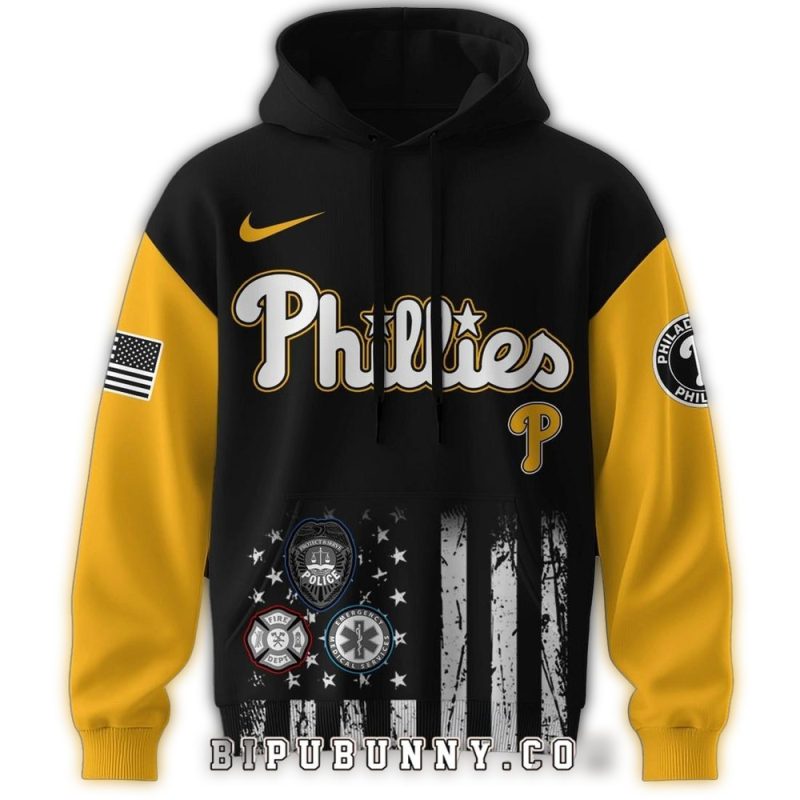 Philadelphia Phillies First Responders All-Over Print Hoodie for Fans