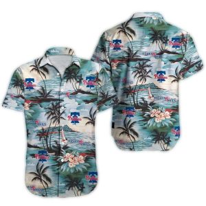 Philadelphia Phillies Tropical Hawaiian Shirt with Island Pattern Design