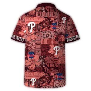 Retro Philadelphia Phillies Hawaiian Shirt with Vintage Patch Design