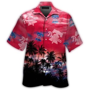 Philadelphia Phillies Sunset Coconut Beach Hawaiian Shirt for Fans