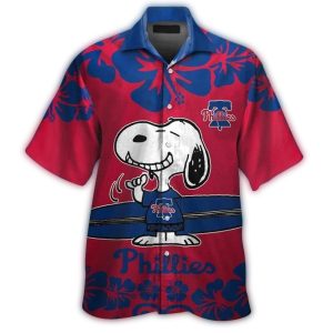 Philadelphia Phillies Snoopy Surf Floral Hawaiian Shirt for Fans