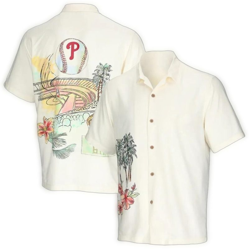 Philadelphia Phillies Floral Coconut Hawaiian Shirt for Game Day Style - Image 3