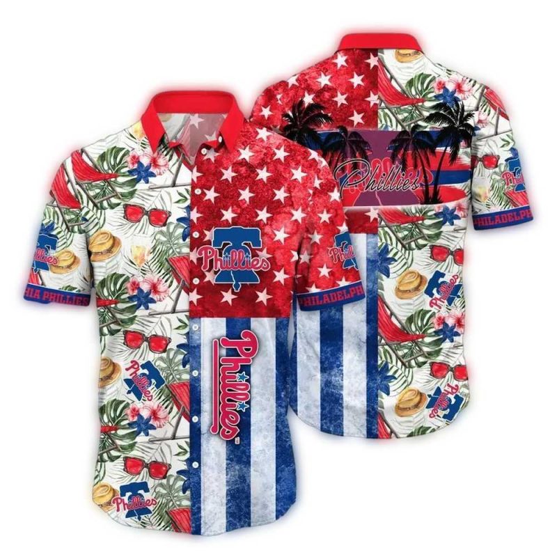 Philadelphia Phillies Stars & Stripes Hawaiian Shirt for Celebrations