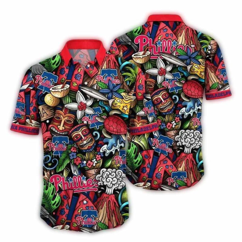 Philadelphia Phillies Tiki Adventure Hawaiian Shirt for Fans
