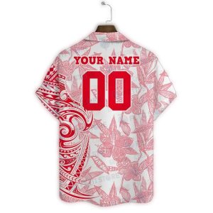 Personalized Philadelphia Phillies Floral Tribal Pattern Hawaiian Shirt