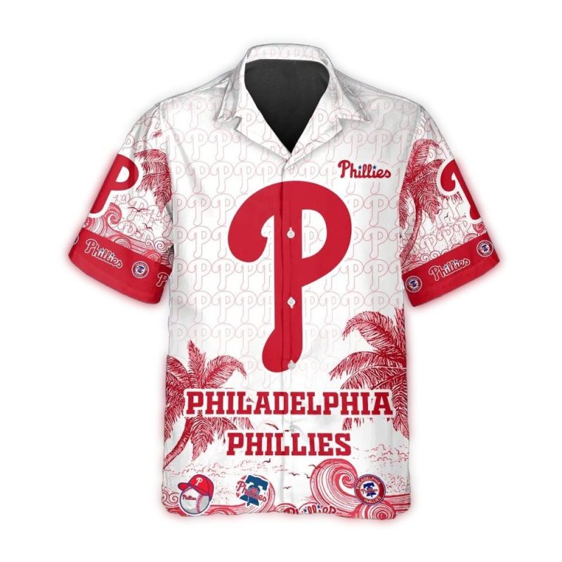 Custom Philadelphia Phillies Tropical Logo Hawaiian Shirt for Fans - Image 2