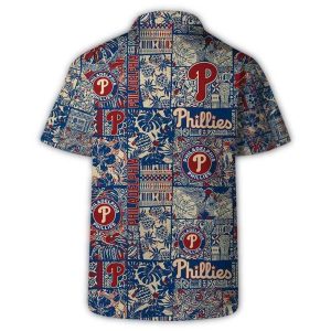 Vintage Floral Philadelphia Phillies Hawaiian Shirt for Men and Women