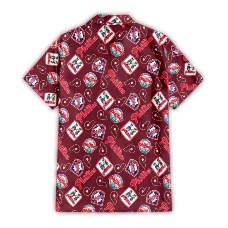 Vintage Philadelphia Phillies Patch Hawaiian Shirt for Fans