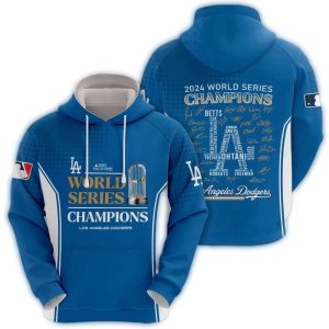 Los Angeles Dodgers 2024 Champions All Over Print Hoodie for Fans