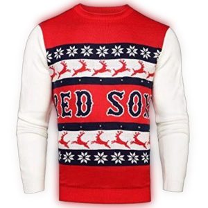 Boston Red Sox Christmas Ugly Sweater with Deer Pattern Design