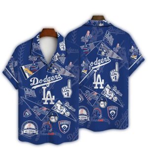 Los Angeles Dodgers Patterned Hawaiian Shirt – Perfect for Fans