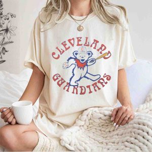 X Grateful Dead Cleveland Guardians Dancing Bear T Shirt