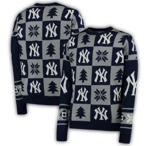 Ny Yankees Logo Christmas Ugly Sweater - Festive Holiday Apparel